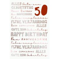 Zahlengeburtstag 50 Jahre Karte Schriftkarte,...