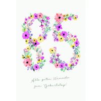 Zahlengeburtstag 85 Jahre Karte Zahlen aus Blumen und...
