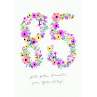 Zahlengeburtstag 85 Jahre Karte Zahlen aus Blumen und...