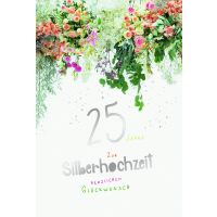 Silberhochzeit Glückwunschkarten Blumen und...