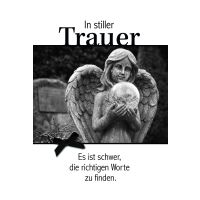 Beileid Kondolenz Trauerkarte Engel mit Kristallkugel,...