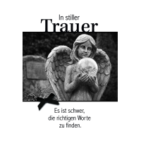 Beileid Kondolenz Trauerkarte Engel mit Kristallkugel,...