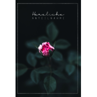 Beileid Kondolenz Trauerkarte Rose, mit Silberfolie...