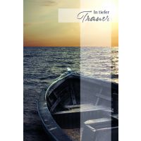 Beileid Kondolenz Trauerkarte Ruderboot auf Wasser, mit...