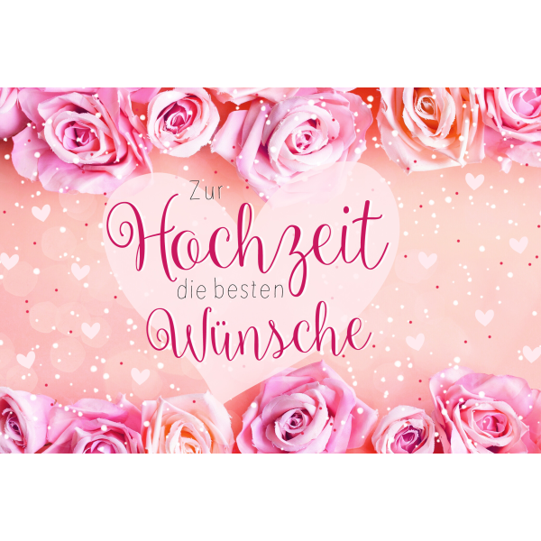 Hochzeitskarte Glückwunschkarte mit Umschlag Rosen Die Besten Wünsche