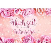 Hochzeitskarte Glückwunschkarte mit Umschlag Rosen...