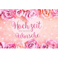 Hochzeitskarte Glückwunschkarte mit Umschlag Rosen...