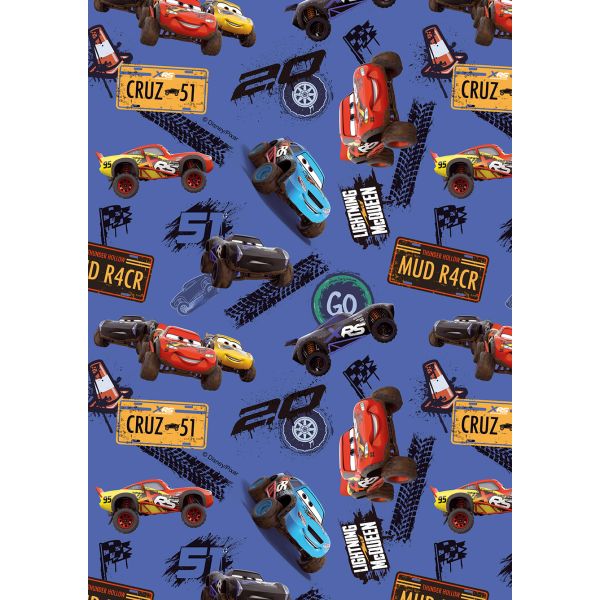 Geschenkpapier Röllchen 70x150 cm Cars Serie Autos Lightning Mcqueen Kindergeschenkpapier