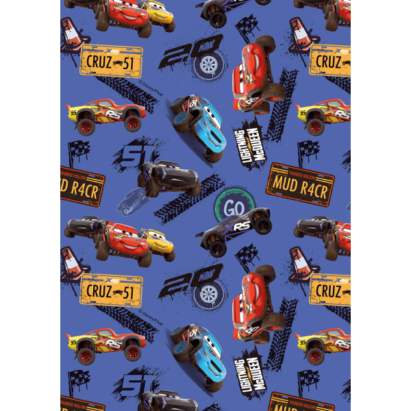 Geschenkpapier Röllchen 70x150 cm Cars Serie Autos Lightning Mcqueen Kindergeschenkpapier