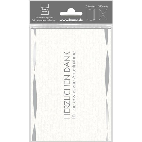 A Trauer-Danksagungen - Trauer-Dank - Beutel mit 5 Trauer-Danksagungskarten  und 5 Briefumschläge - Format Karte: 10,5 x 14,8 cm(alt 81-7041)