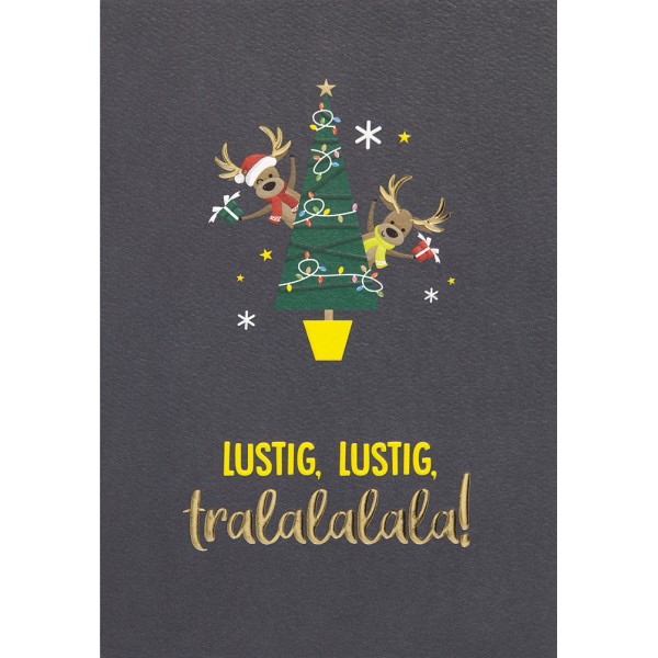 Weihnachten GOOD VIBES Glückwunschkarte mit Briefumschlag lustig, tralalalala
