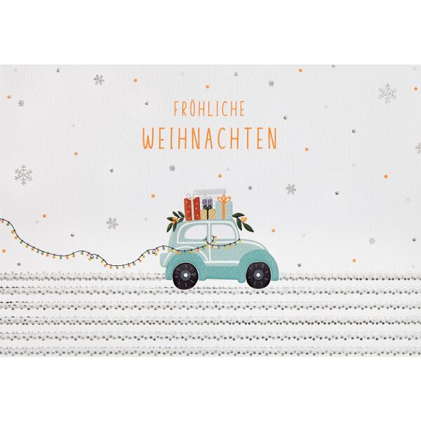 Weihnachten GOOD VIBES unverpackte Glückwunschkarte mit Umschlag Auto