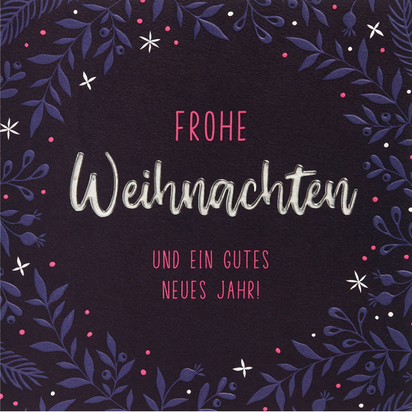 Weihnachten GOOD VIBES quadratische Glückwunschkarte mit Umschlag Kranz