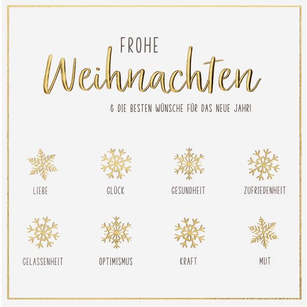 Weihnachten Black & Gold Glückwunschkarte 15 x 15 cm mit Umschlag Frohe Weihnachten Sternenformation