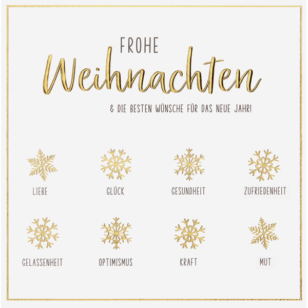 Weihnachten Black & Gold Glückwunschkarte 15 x 15 cm mit Umschlag Frohe Weihnachten Sternenformation