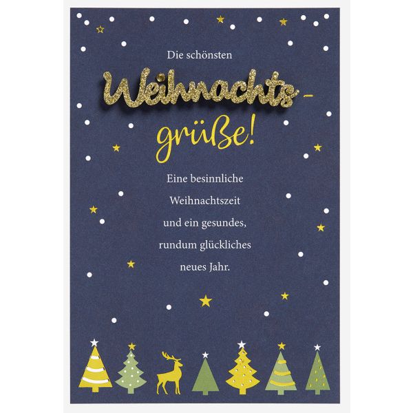 Weihnachten Lettering Glückwunschkarte 11,6 x 16,6 cm mit Umschlag Die schönsten Weihnachtsgrüße