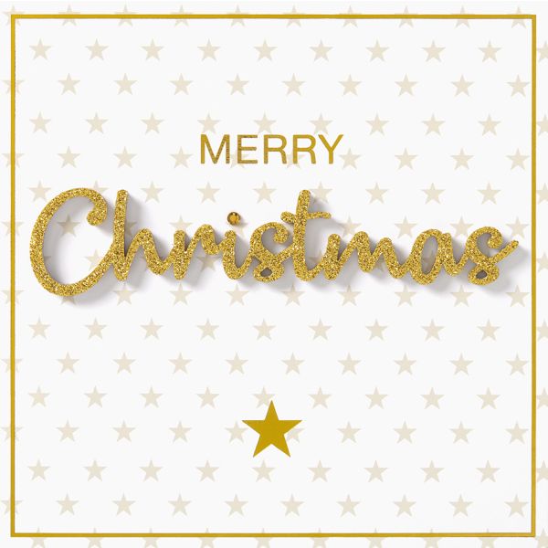 Weihnachten Lettering Glückwunschkarte 15 x 15 cm mit Umschlag Frohe Weihnachten Merry Christmas