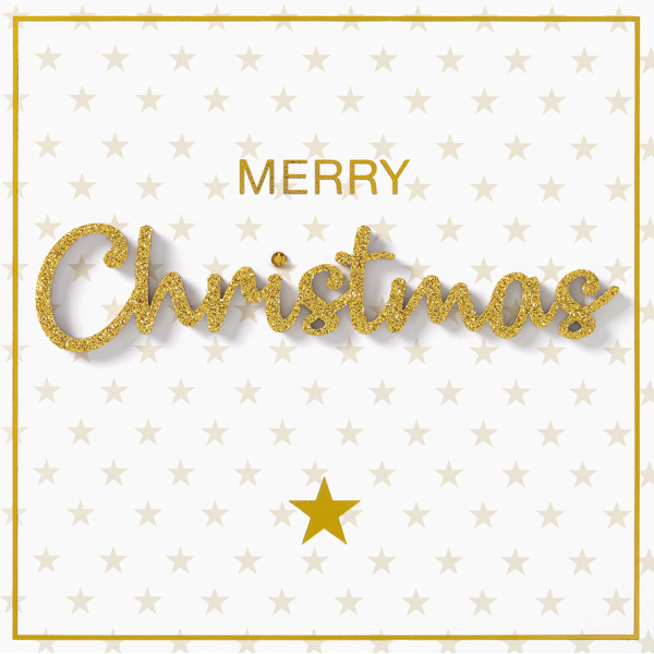 Weihnachten Lettering Glückwunschkarte 15 x 15 cm mit Umschlag Frohe Weihnachten Merry Christmas