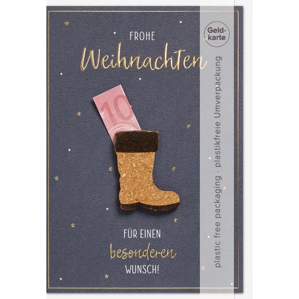 Weihnachten Moments Collection Unverpackte Glückwunschkarte 11,6 x16,6 cm mit Umschlag Stief Geld