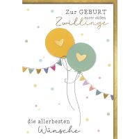Geburt Baby Freudiges Ereignis Zwillinge Karte mit...