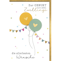 Geburt Baby Freudiges Ereignis Zwillinge Karte mit...