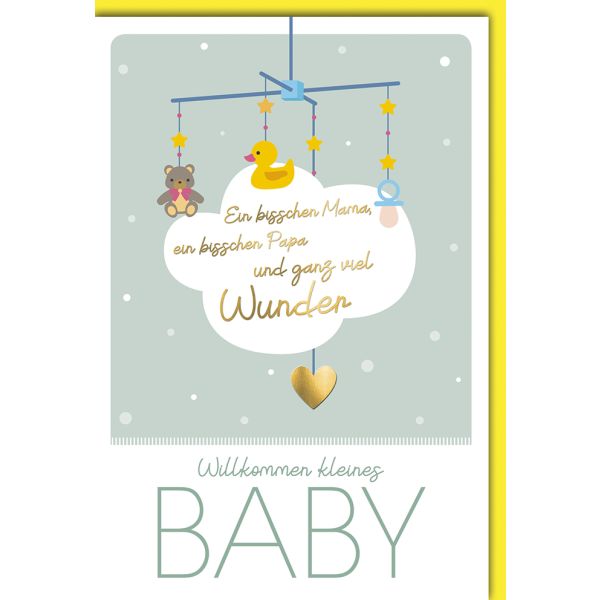 Geburt Baby Freudiges Ereignis Karte mit Umschlag Mobile