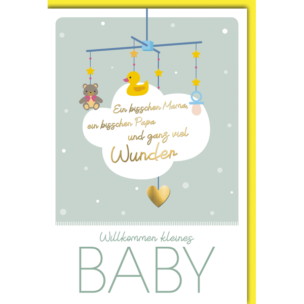 Geburt Baby Freudiges Ereignis Karte mit Umschlag Mobile