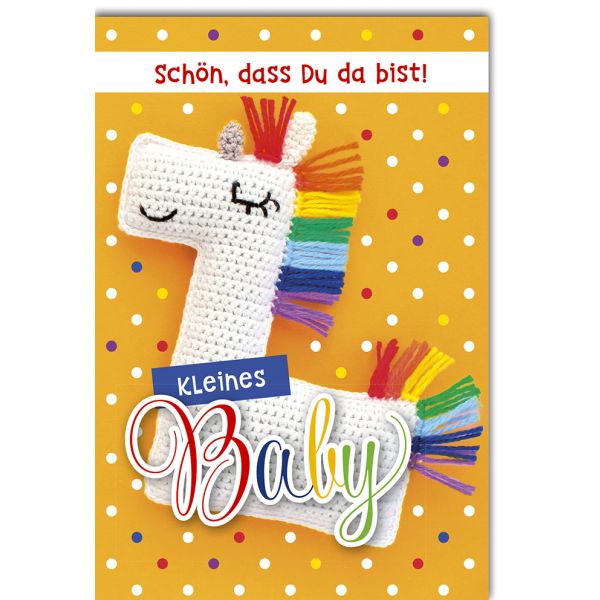 Geburt Baby Freudiges Ereignis Karte mit Umschlag Lama Regenbogen
