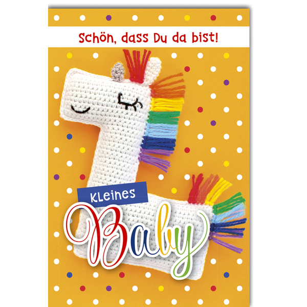 Geburt Baby Freudiges Ereignis Karte mit Umschlag Lama Regenbogen