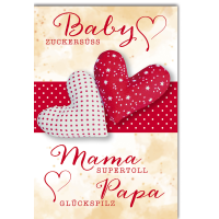 Geburt Baby Freudiges Ereignis Karte mit Umschlag Herzen...