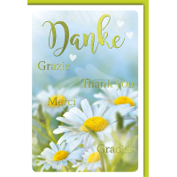 Danke Karte mit Umschlag verschiedene Sprachen