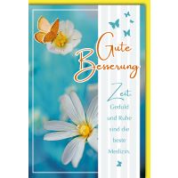 A Genesung Glückwunschkarte Schmetterling, Spruch