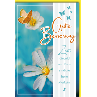 A Genesung Glückwunschkarte Schmetterling, Spruch