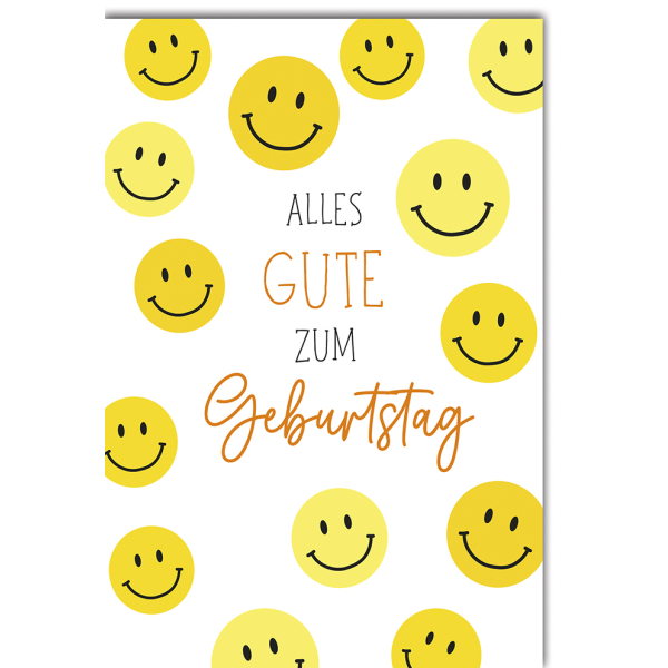 Geburtstag A4 Glückwunschkarte Smileys Alles Gute