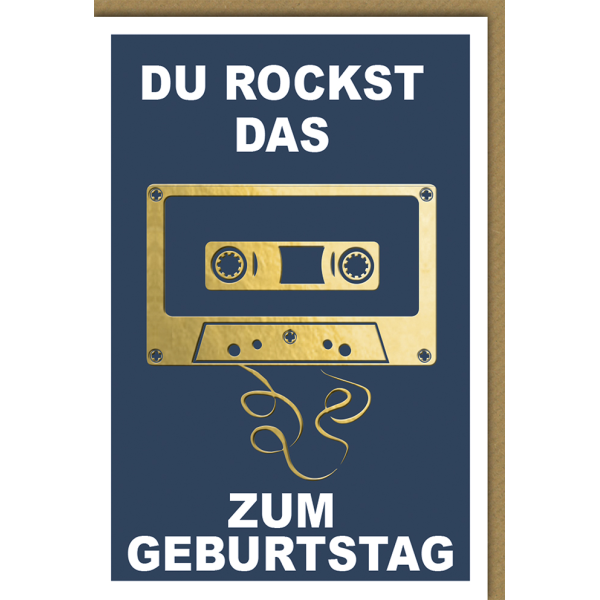A Geburtstag Glückwunschkarte mit Umschlag Kassette Du rockst das