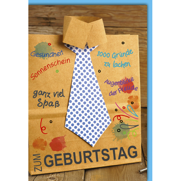 Geburtstag Glückwunschkarte beschriftetes Papierhemd