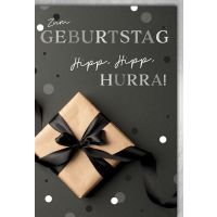 Geburtstag Glückwunschkarte Geschenk, Schleife schwarz