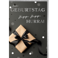 Geburtstag Glückwunschkarte Geschenk, Schleife schwarz