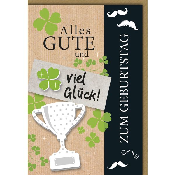 Geburtstag Glückwunschkarte Pokal, Glückwunsch