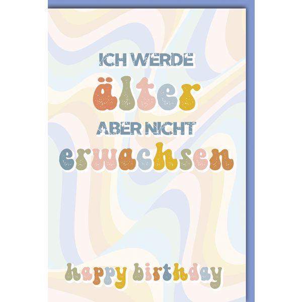 Geburtstag Glückwunschkarte 70er Jahre Schrift