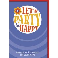 Geburtstag Glückwunschkarte 70er, Let´s Party