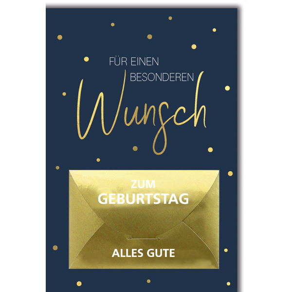 Geburtstag Geldkarte Glückwunschkarte Wunsch, gold
