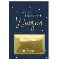 Geburtstag Geldkarte Glückwunschkarte Wunsch, gold