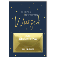 Geburtstag Geldkarte Glückwunschkarte Wunsch, gold