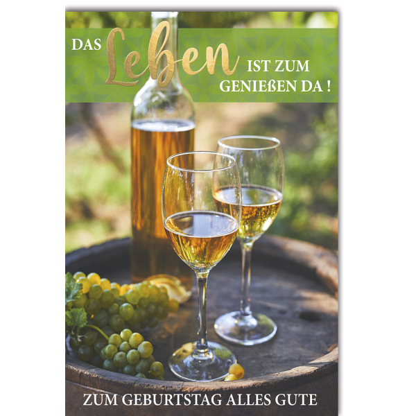 Geburtstag Glückwunschkarte Weingläser