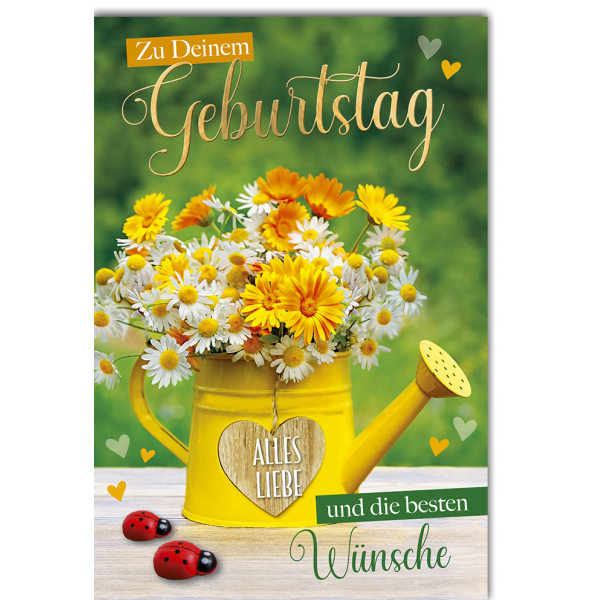 Geburtstagskarte Zum 4. Geburtstag Für Mädchen – Buntes Gießkannen-Design