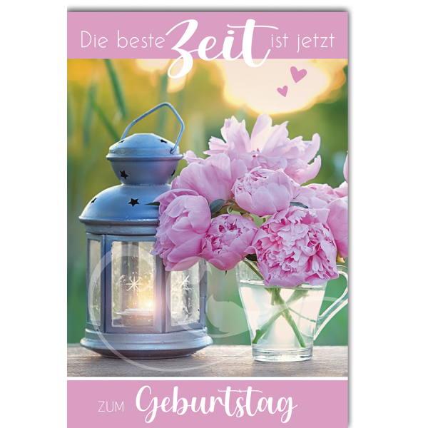 Geburtstag Glückwunschkarte Pfingstrosen
