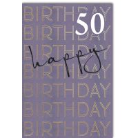 50. Geburtstag A4 Glückwunschkarte Happy Birthday