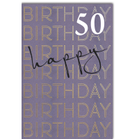 50. Geburtstag A4 Glückwunschkarte Happy Birthday