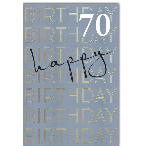 70. Geburtstag A4 Glückwunschkarte Happy Birthday